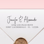 Elegante Calligraphy Script Wedding Rücksendeadres Permastempel