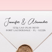 Elegante Calligraphy Script Wedding Rücksendeadres Permastempel