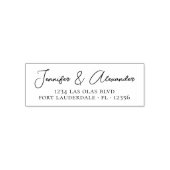 Elegante Calligraphy Script Wedding Rücksendeadres Permastempel (Design)