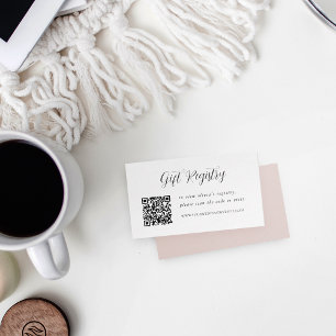 Elegante Calligraphy Shower Gift Registry Begleitkarte