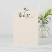 Elegante Calligraphy Simple Cream Vielen Dank Dankeskarte (Stehend Vorderseite)