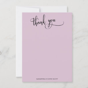 Elegante Calligraphy Simple Mauve Pink Vielen Dank Dankeskarte