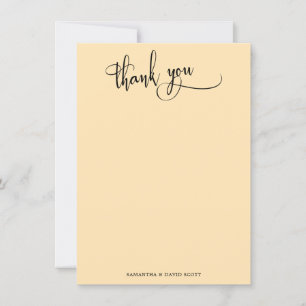 Elegante Calligraphy Simple Peach Vielen Dank Dankeskarte