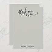 Elegante Calligraphy Simple Sage Green Vielen Dank Dankeskarte (Vorne/Hinten)