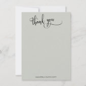 Elegante Calligraphy Simple Sage Green Vielen Dank Dankeskarte (Vorderseite)