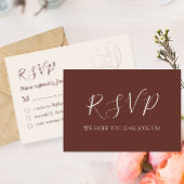 Elegante Calligraphy Simple Wedding RSVP Card Dankeskarte