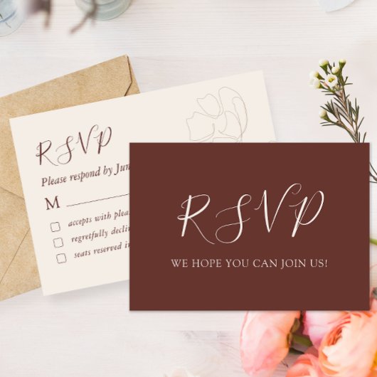 Elegante Calligraphy Simple Wedding RSVP Card Dankeskarte