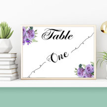 Elegante Calligraphy Table One Tischnummer