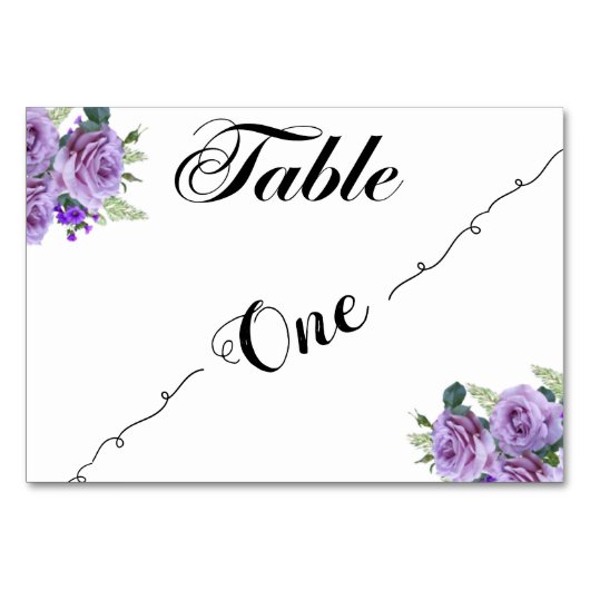Elegante Calligraphy Table One Tischnummer (Vorderseite)
