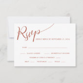 Elegante Calligraphy Terracotta Wedding RSVP Karte (Vorderseite)