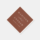 Elegante Calligraphy Terracotta Wedding Serviette (Ecke)