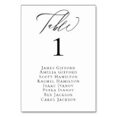 Elegante Calligraphy Tischnummer Card (Vorderseite)