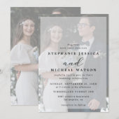  Elegante Calligraphy Vellum Foto Overlay Wedding  Einladung (Vorne/Hinten)