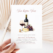 Elegante Calligraphy Vino Before Vows Brautparty Einladung