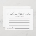 Elegante Calligraphy Wedding Advice Card Postkarte<br><div class="desc">Diese elegante kalligraphische Hochzeitsratenkarte eignet sich perfekt für eine moderne Hochzeit. Das schlichte und stilvolle Design zeichnet sich durch klassische und extravagante Schrift-Typografie in Schwarz und Weiß aus. Diese Karten sind ideal für Hochzeiten, Brautparty, Babydusche, Graduiertenfest u.v.m. Personalisieren Sie die Karten mit den Namen der Braut und Bräutigam, den Eltern,...</div>