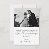 Elegante Calligraphy Wedding Foto Collage Danke (Rückseite)