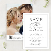 Elegante Calligraphy Wedding Foto QR Code Wedding Save The Date