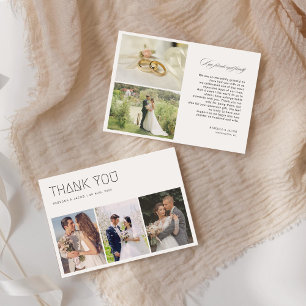 Elegante Calligraphy Wedding Fotos Danke-Card Dankeskarte