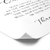 Elegante Calligraphy Wedding Guest Quilt Sign Poster (Ecke)