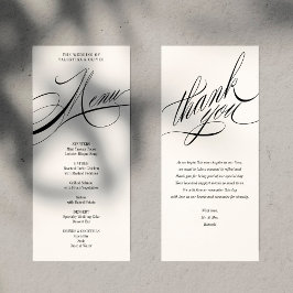 Elegante Calligraphy Wedding Menu Card Programm