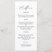 Elegante Calligraphy Wedding Menu Cards Menükarte (Vorderseite)
