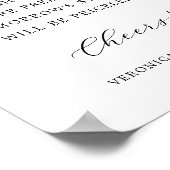 Elegante Calligraphy Wedding Open Bar Sign Poster (Ecke)