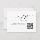 Elegante Calligraphy Wedding QR Code RSVP Card Karte (Vorderseite)