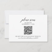 Elegante Calligraphy Wedding QR Code RSVP Card Karte (Rückseite)