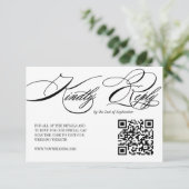 Elegante Calligraphy Wedding QR Code RSVP Karte (Stehend Vorderseite)