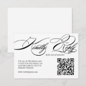 Elegante Calligraphy Wedding QR Code RSVP Karte (Vorne/Hinten)