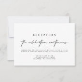 Elegante Calligraphy Wedding Reception Cards RSVP Karte (Vorderseite)
