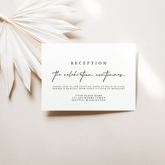 Elegante Calligraphy Wedding Reception Cards RSVP Karte