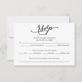 Elegante Calligraphy Wedding RSVP Card Karte