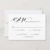 Elegante Calligraphy Wedding RSVP Card Karte (Vorderseite)