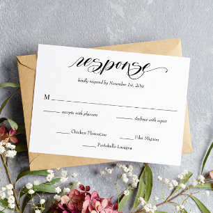 Elegante Calligraphy Wedding RSVP Card Karte