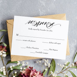 Elegante Calligraphy Wedding RSVP Card Karte