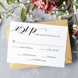 Elegante Calligraphy Wedding RSVP Card Karte
