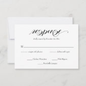 Elegante Calligraphy Wedding RSVP Card Karte (Vorderseite)