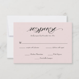 Elegante Calligraphy Wedding RSVP Card Karte