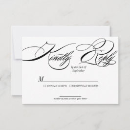 Elegante Calligraphy Wedding RSVP-Karte RSVP Karte