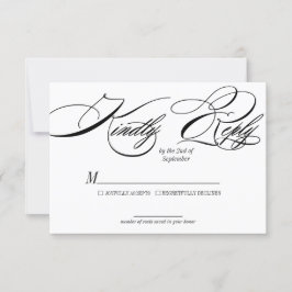 Elegante Calligraphy Wedding RSVP-Karte RSVP Karte