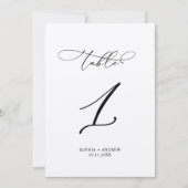 Elegante Calligraphy Wedding Tischnummer 1 (Vorderseite)