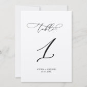 Elegante Calligraphy Wedding Tischnummer 1 (Rückseite)