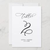 Elegante Calligraphy Wedding Tischnummer 2 (Rückseite)