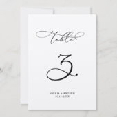 Elegante Calligraphy Wedding Tischnummer 3 (Rückseite)