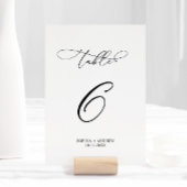 Elegante Calligraphy Wedding Tischnummer 6