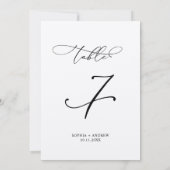 Elegante Calligraphy Wedding Tischnummer 7 (Rückseite)