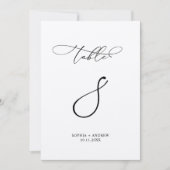 Elegante Calligraphy Wedding Tischnummer 8 (Vorderseite)