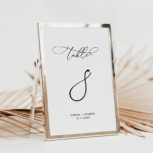 Elegante Calligraphy Wedding Tischnummer 8