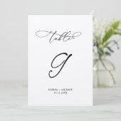 Elegante Calligraphy Wedding Tischnummer 9 (Stehend Vorderseite)